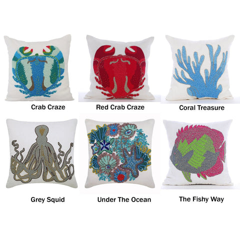 Sea Creature Themed Pillow Collection