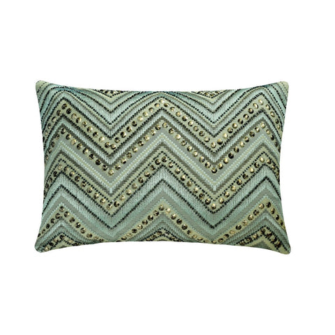 Chevron Ocean Lumbar Pillow Cover