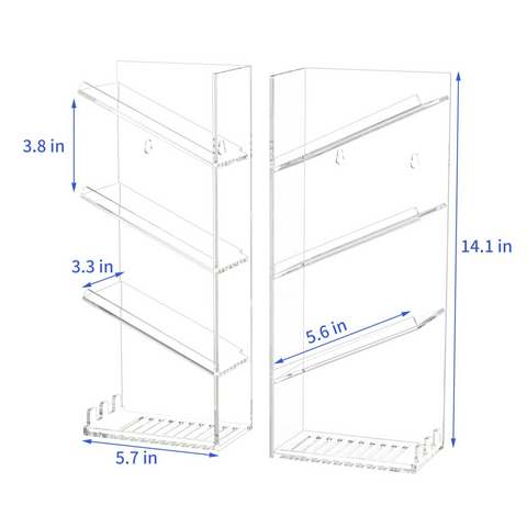 Acrylic Bathroom Organizer Size Details