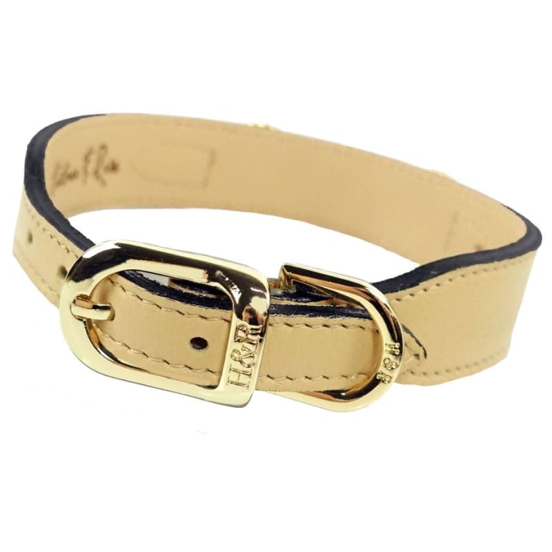 Athena Italian Leather Dog Collar In Vanilla & Gold – Ruff Houzin