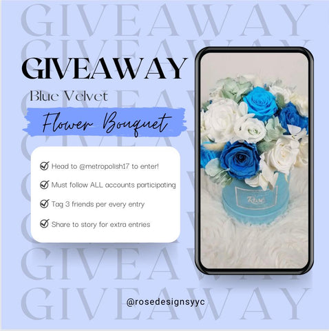 Giveaway Blue Velvet Flower Bouquet