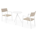 ELVAS/SORIA Set mobilier terasă sau grădină, 2 scaune și masă alb-kaki