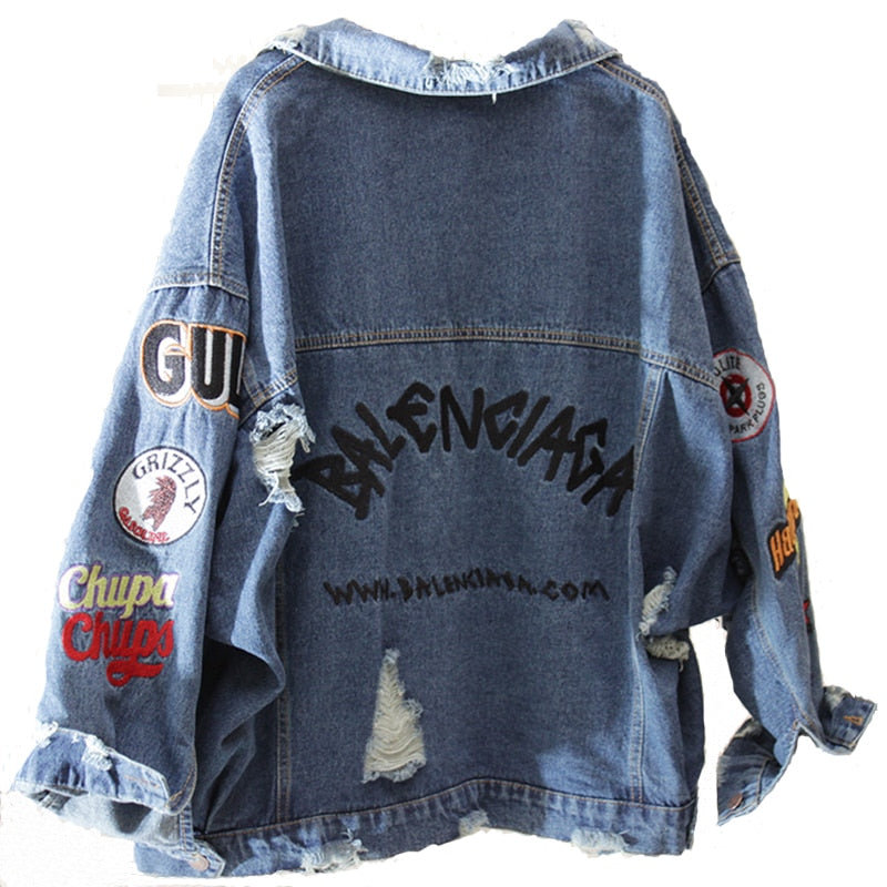 balenciaga jean jacket women's