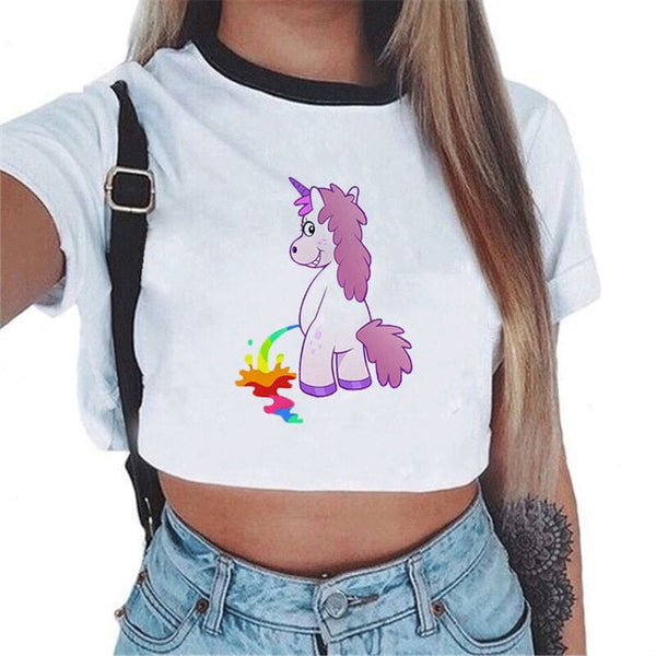 unicorn crop hoodie