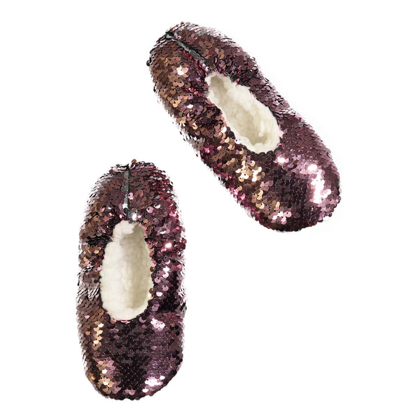 Kids Bright Reversible Sequin Slipper Socks