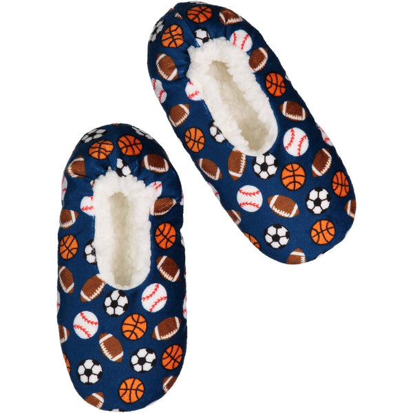 Kids Sports Print Slipper Socks