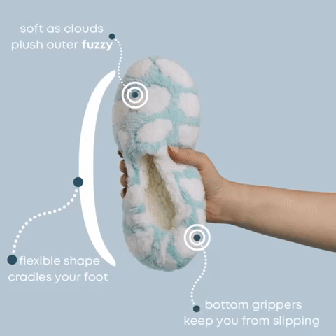 The parts of a fuzzy babba: a flexible shape, soft fuzzy outer, bottom grippers to keep you from slipping, and a soft "babba" inner. 