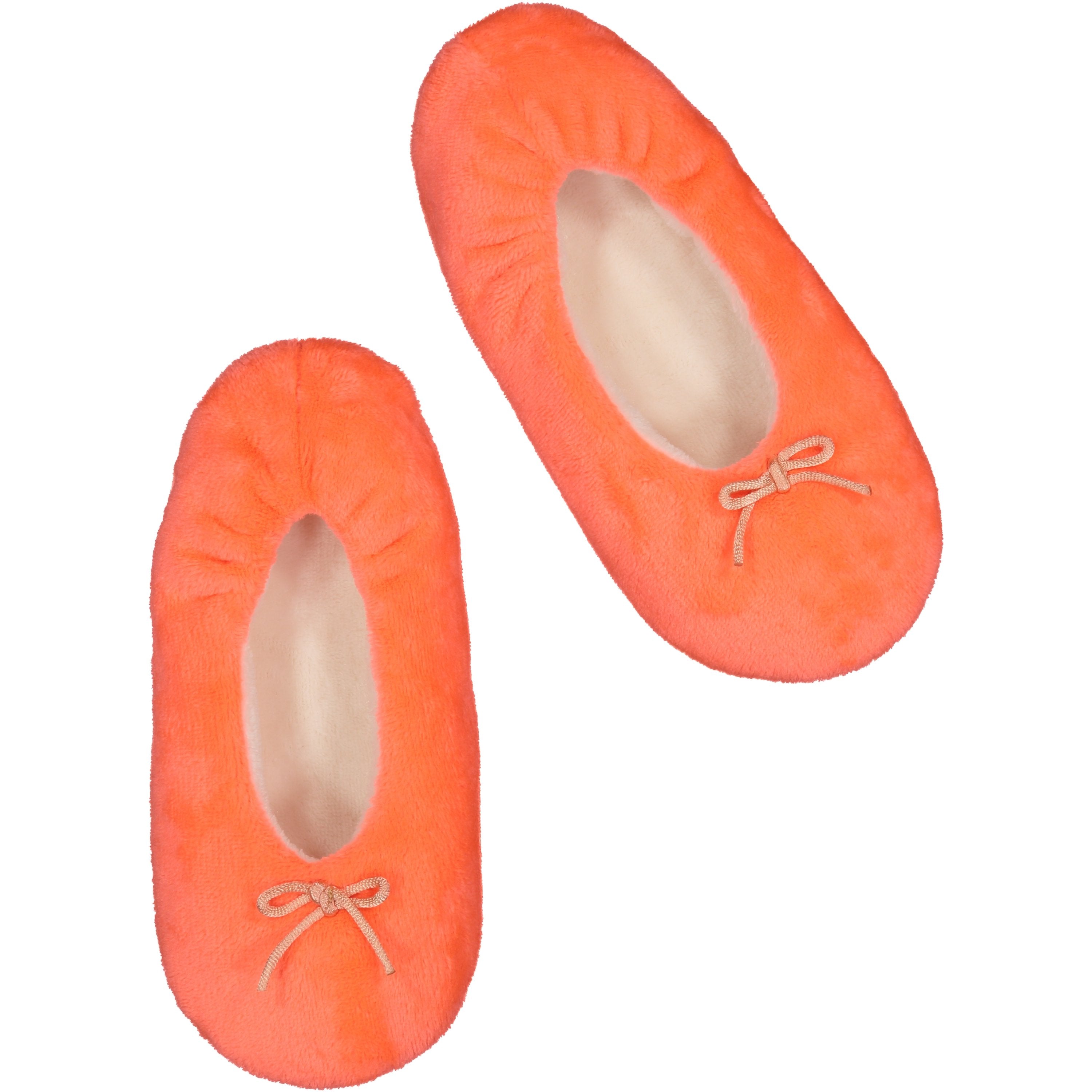 orange fuzzy slippers
