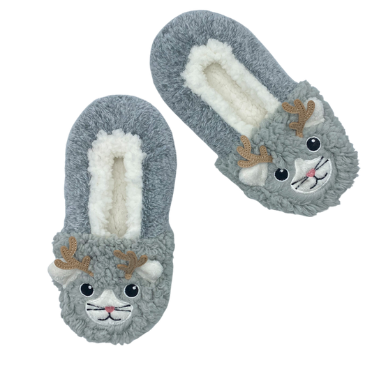 Holly Dog Holiday Dreamy Babba Slipper Socks with Grippers – Fuzzy