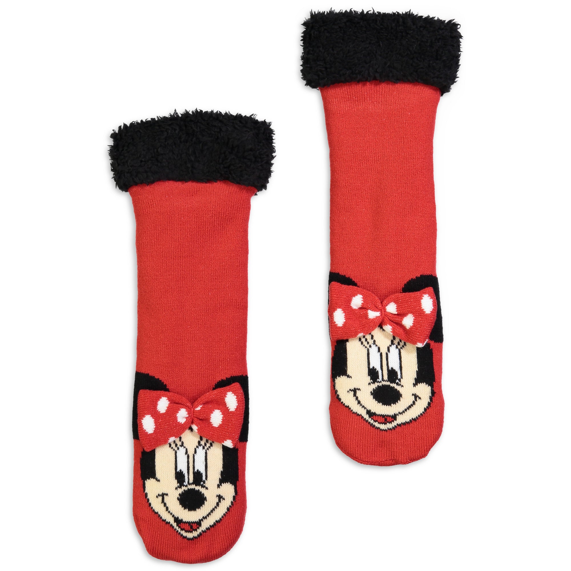 Minnie Mouse Slipper Sock with 3D Bow I 