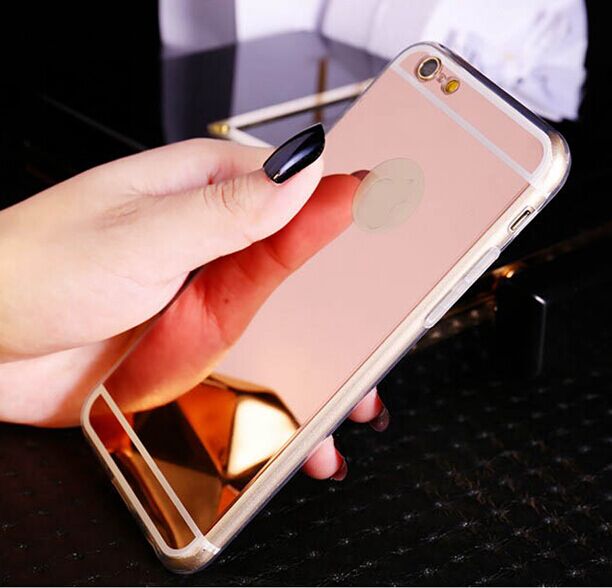 New Fashion Luxury Rose Gold Mirror Soft Clear Tpu Case For Iphone