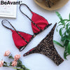 BeAvant Leopard print sexy women bodysuit Two-piece set summer jumpsuit short Backless push up skinny swimwear playsuit 2019
