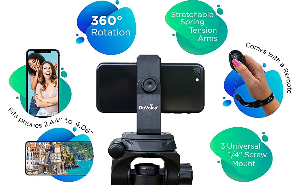 cell phone tripod mount with remote