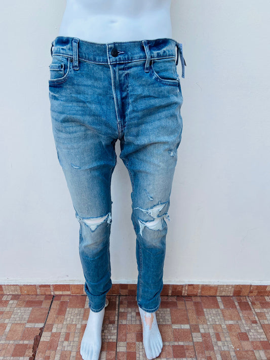 Pantalon Hollister original azul poco con rasgado tapados AD – Qlindo Store