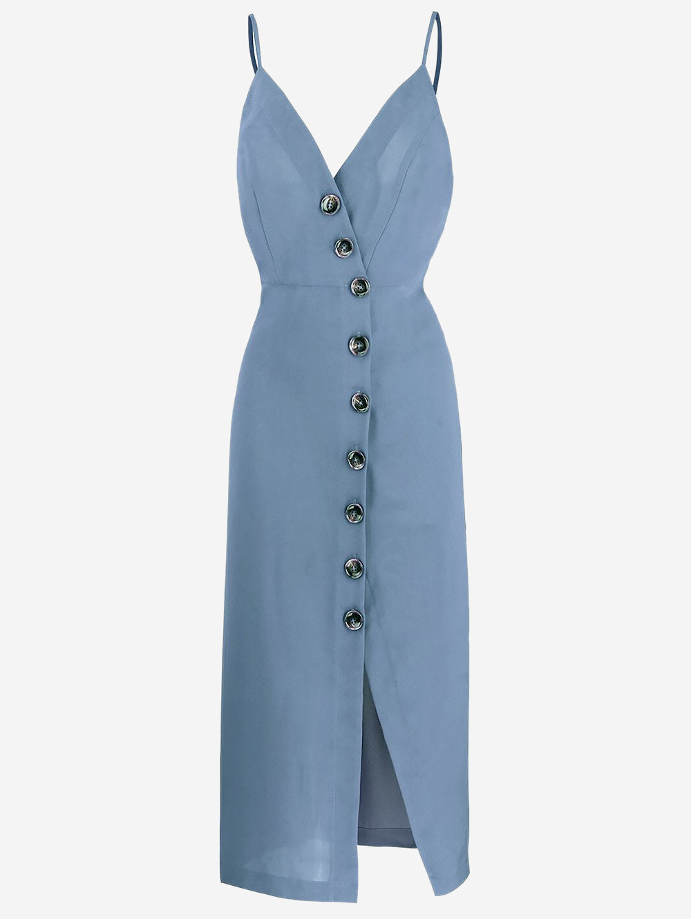 light blue button dress