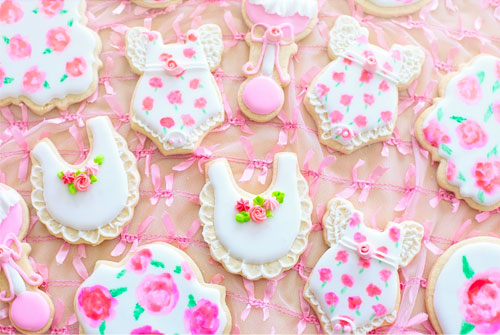 baby themed sugar cookies