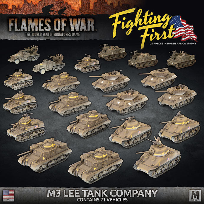 American Fighting First M3 Lee Tank Company - Battlefront Miniatures -  USAB12