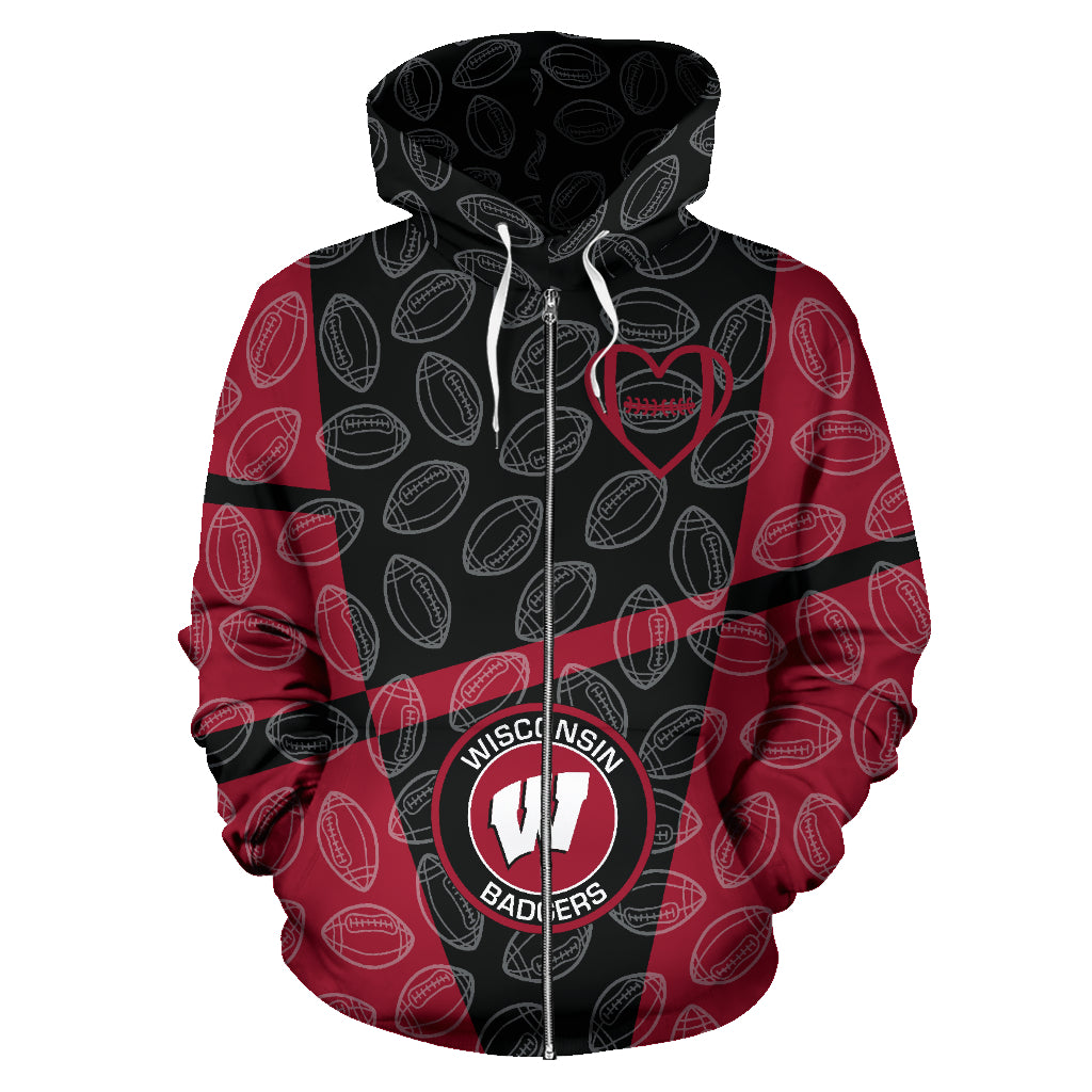 wisconsin badgers zip up sweatshirt