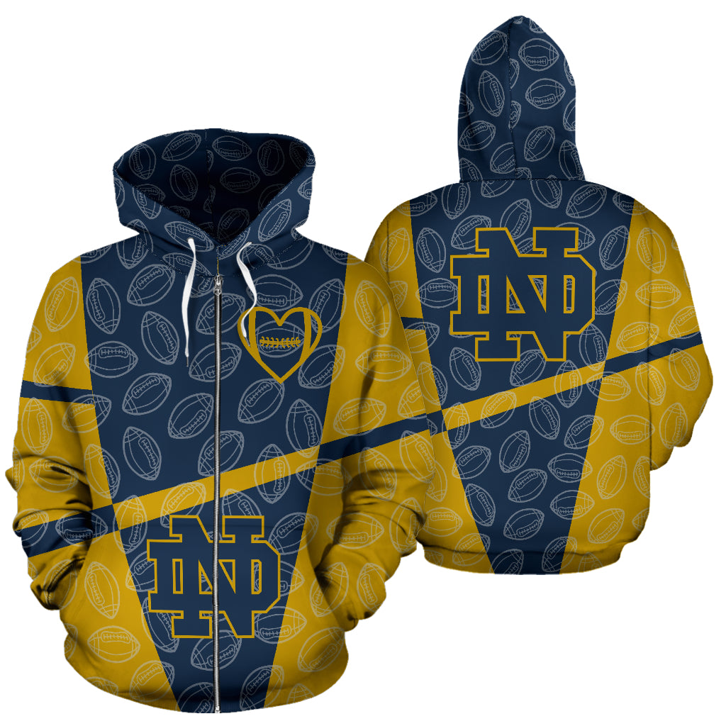 notre dame zip up hoodie