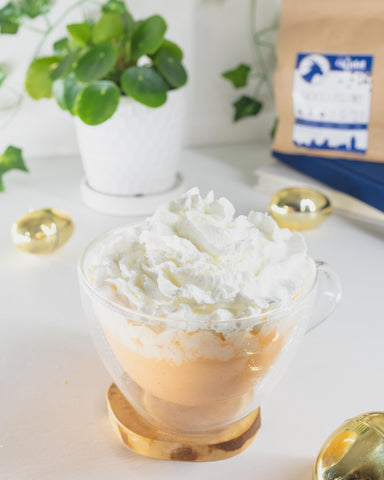 Peaches and cream iced coffee, colorful coffee