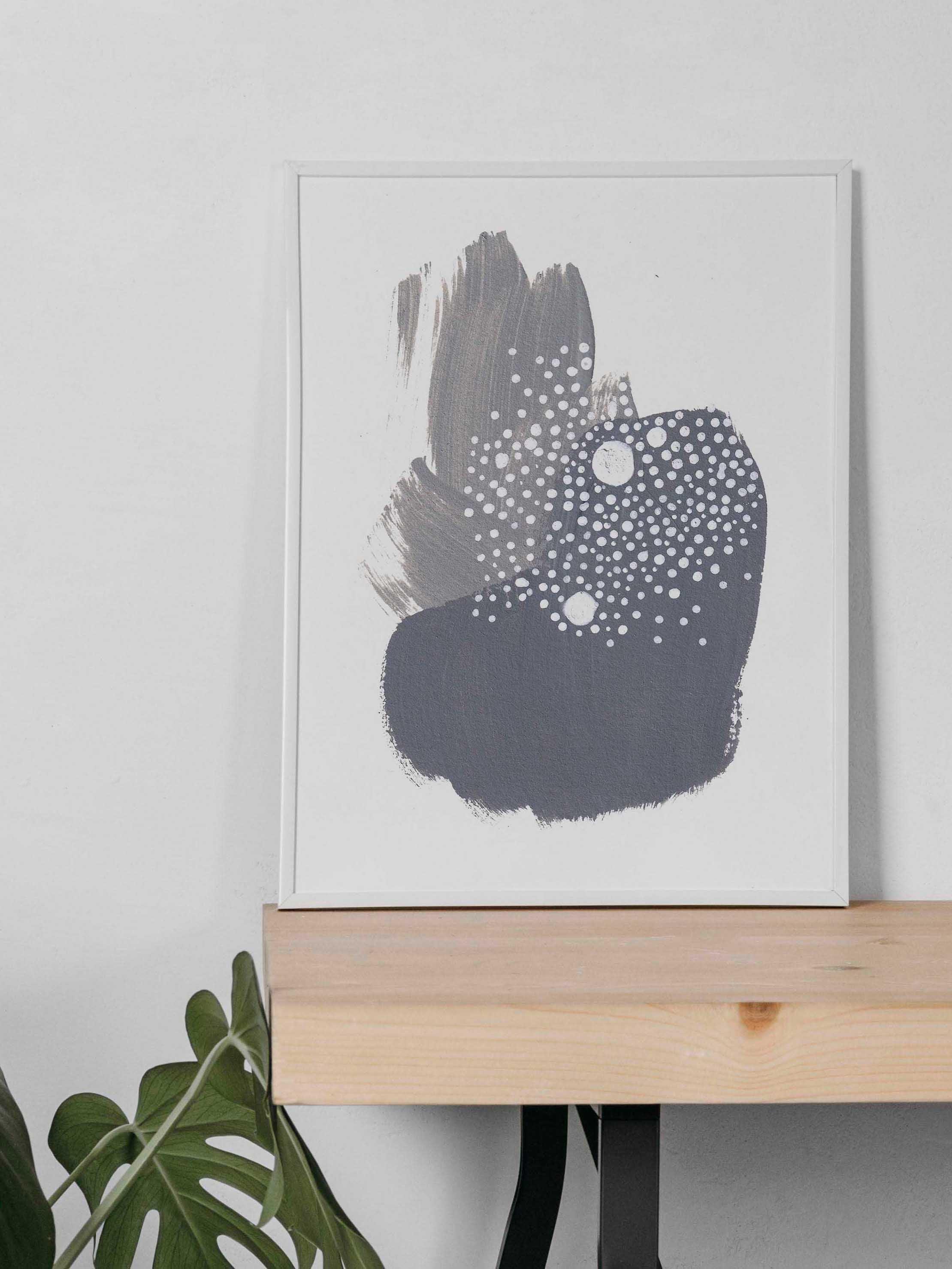 Modern Gray Minimal Art Print.