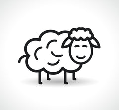 Cartoon of a friendly sheep