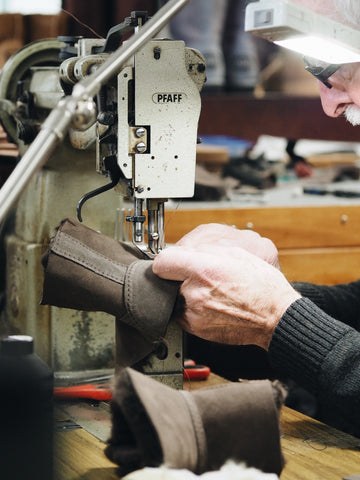 Photo of sheepskin boot making process