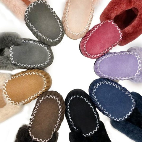 Our sheepskin moccasin colour range