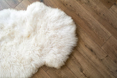 Ivory Long Wool Sheepskin Rug