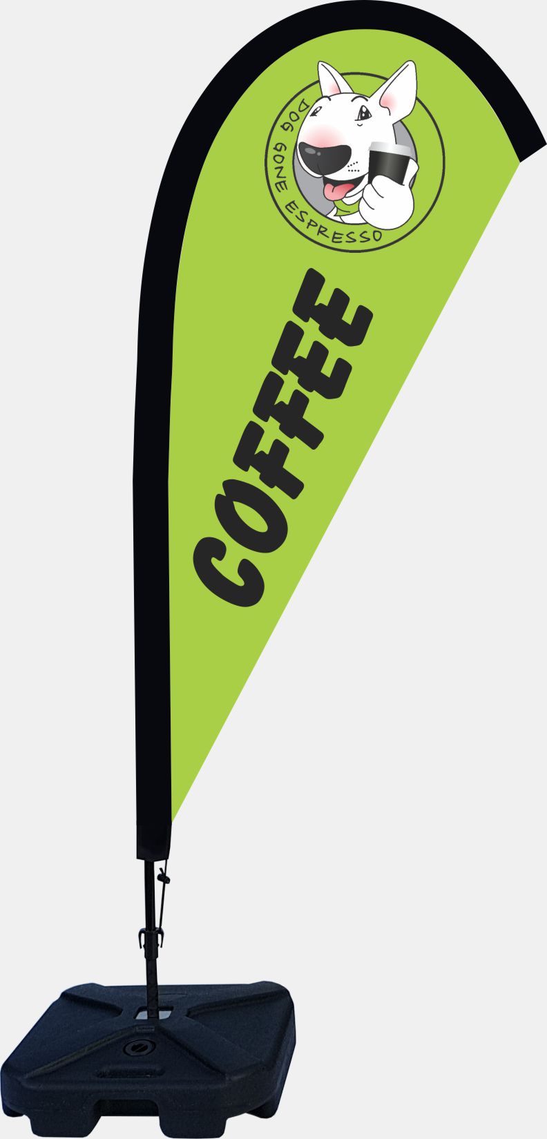 small teardrop flags NZ for cafes and coffee flags in NZ