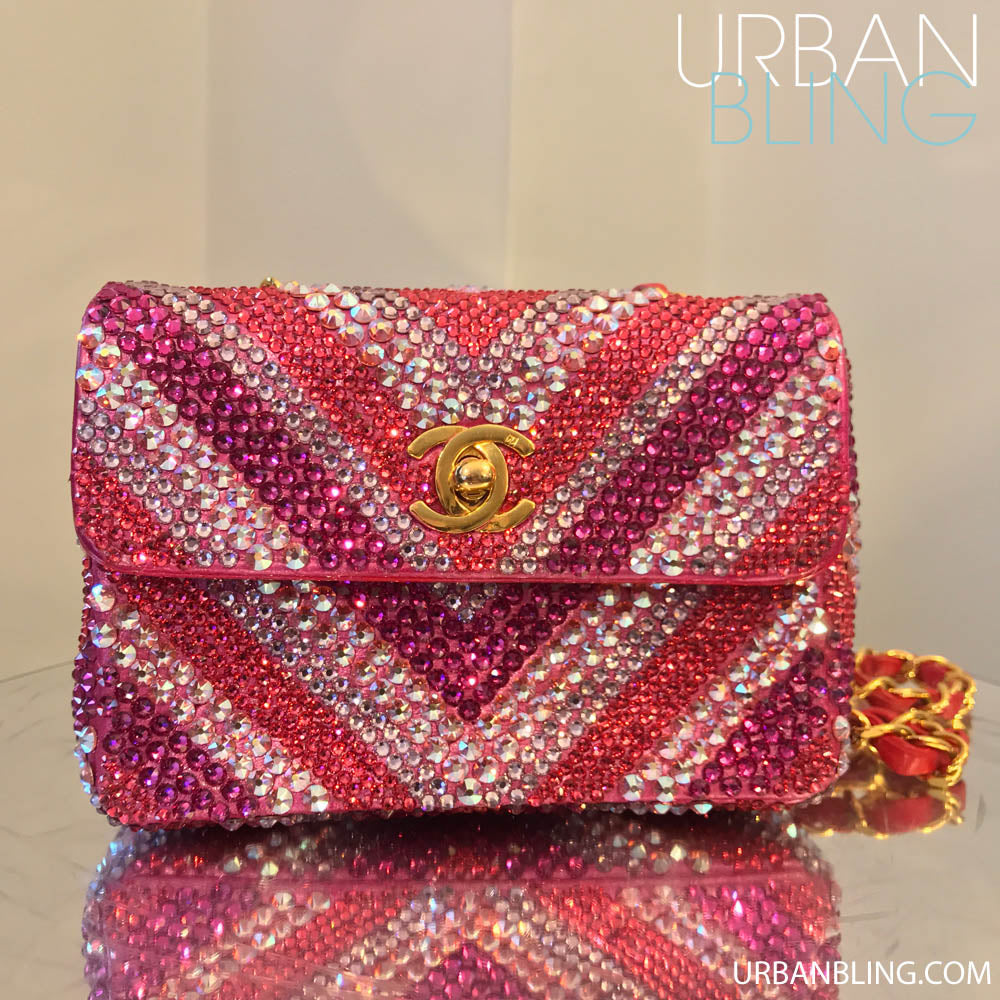 Pink White Filigree Long Chanel Wallet – Urban Bling