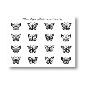 Foiled Butterflies Planner Stickers 7.0