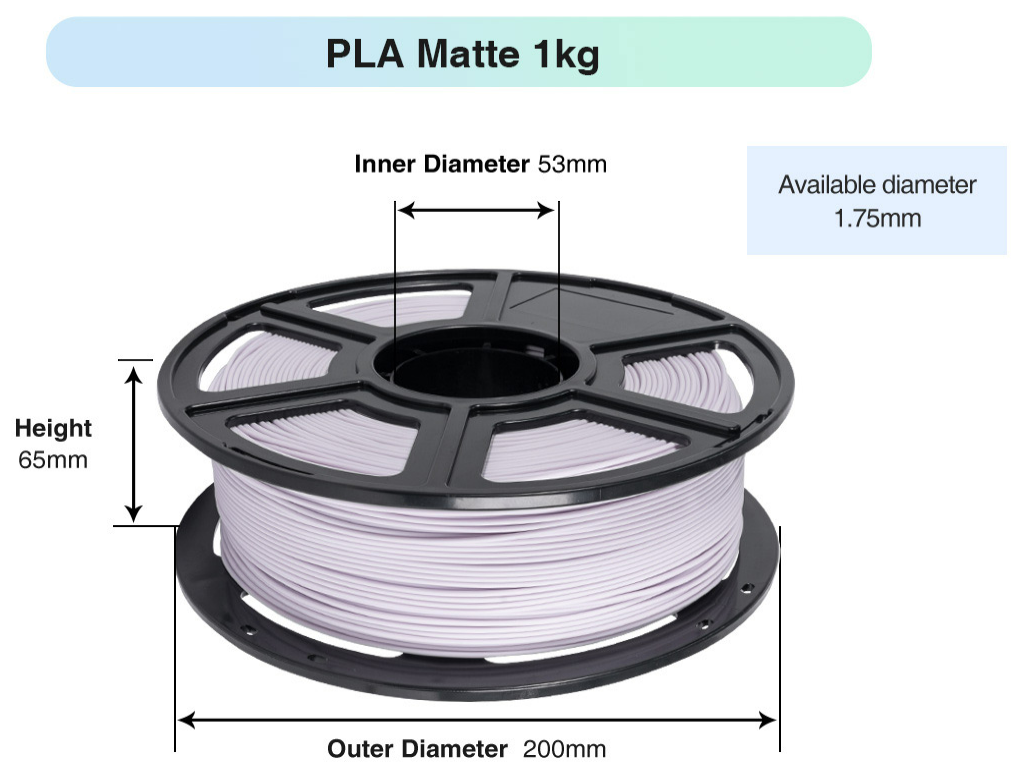 Flashforge-PLA-Matte-Filament-1.75mm-1KG-Spool