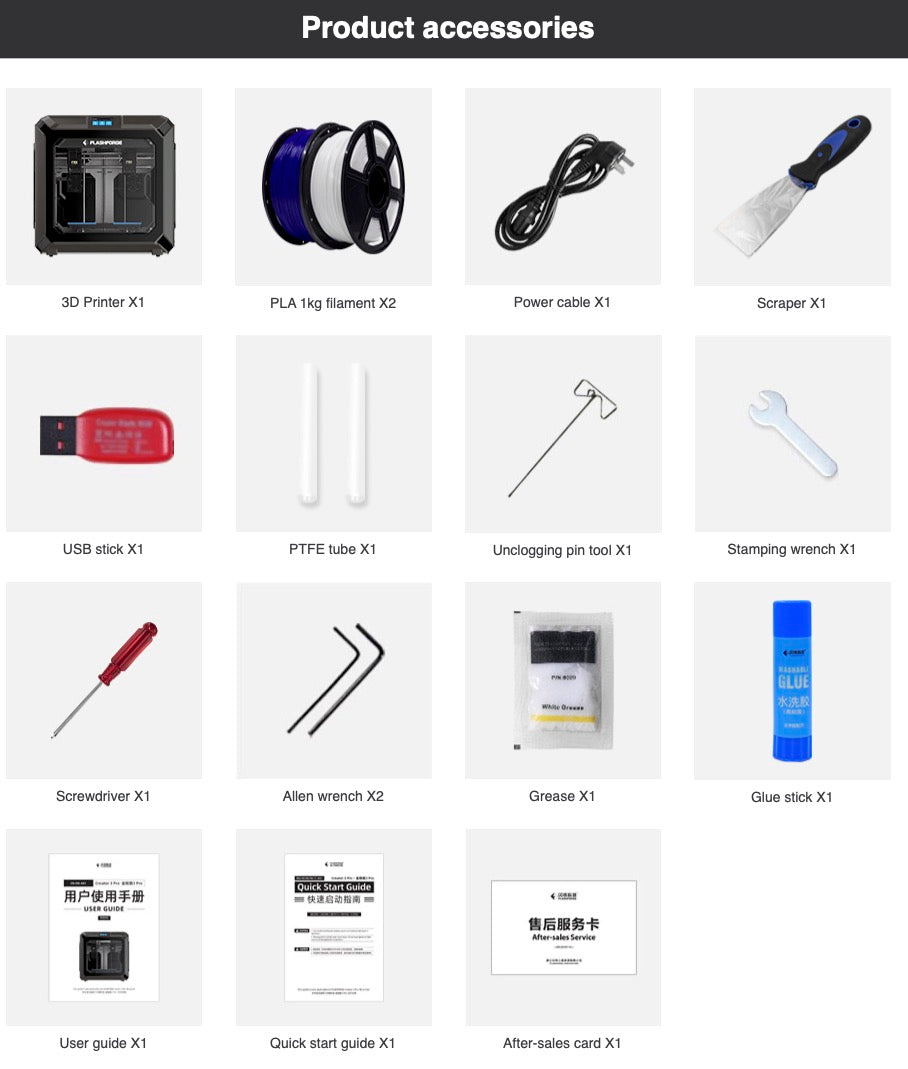 Flashforge_Creator_3_Pro_3D Printer_Accessories