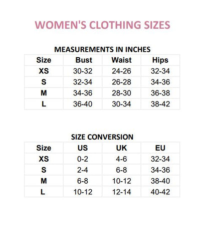 Size Chart – Heather Clothing