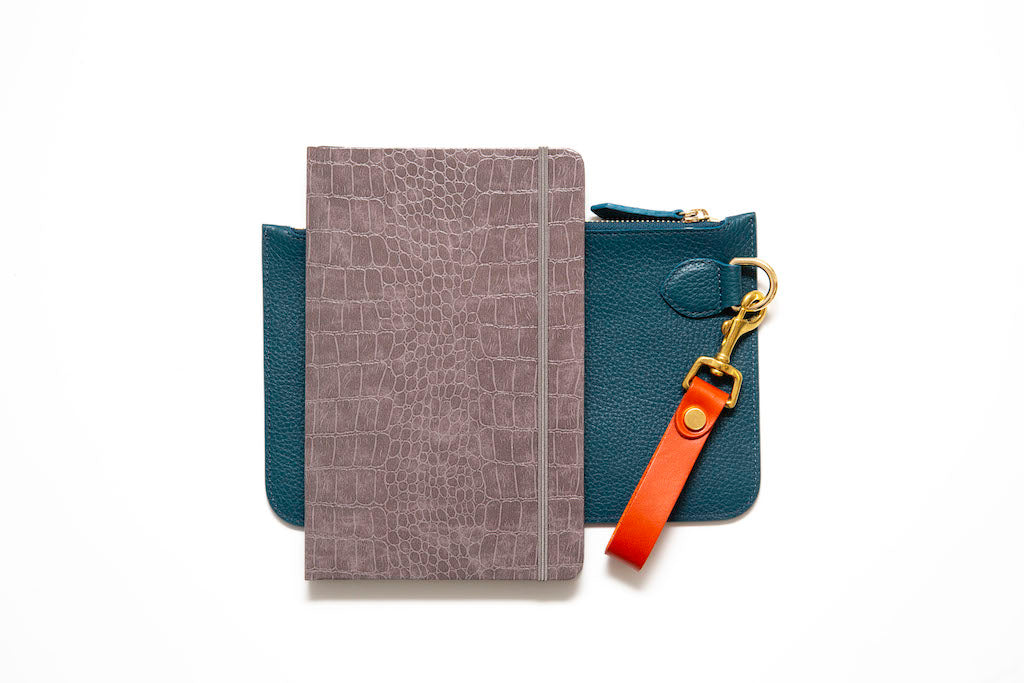 Personalised Leather Notebook, Pouch and Keyring