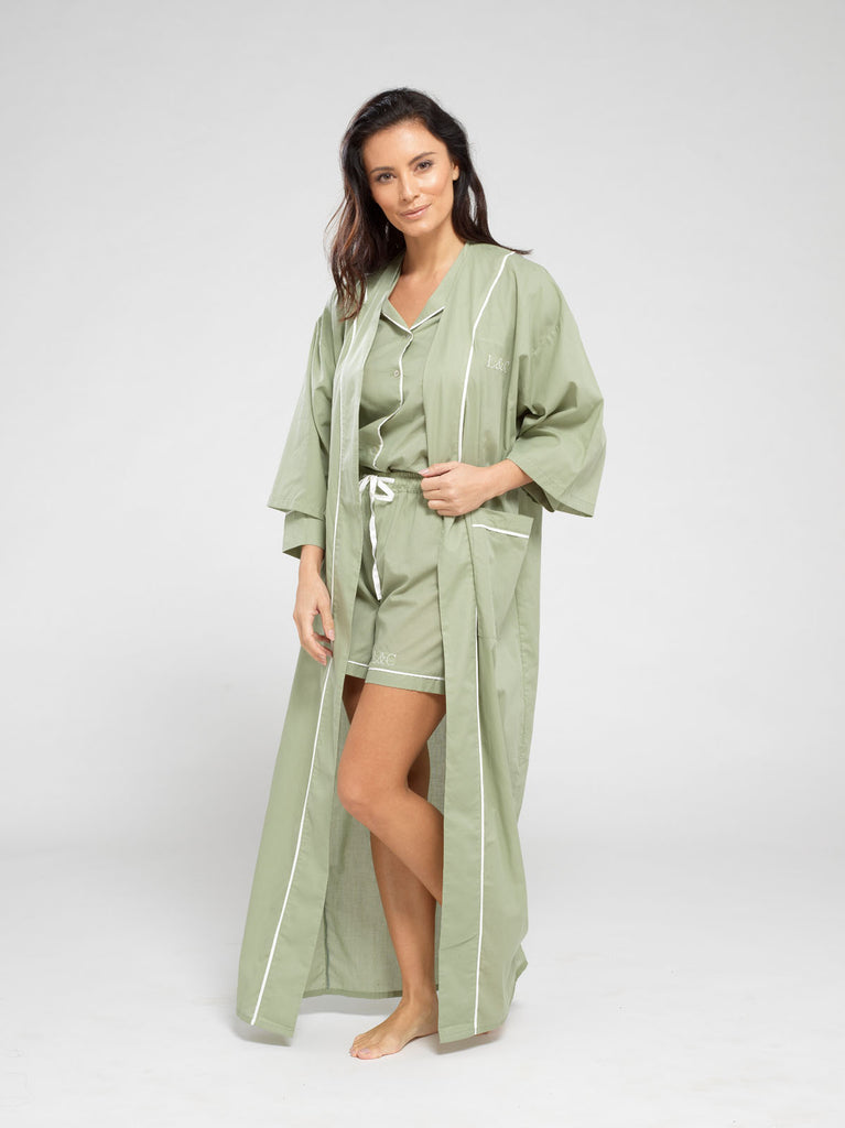 Sage Green Dressing Gown | Women's Dressing Gown – Look & Cover