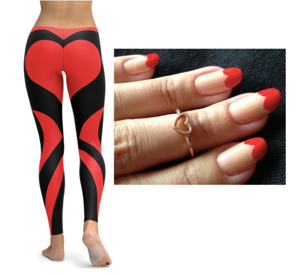 Heart Leggings and Nails