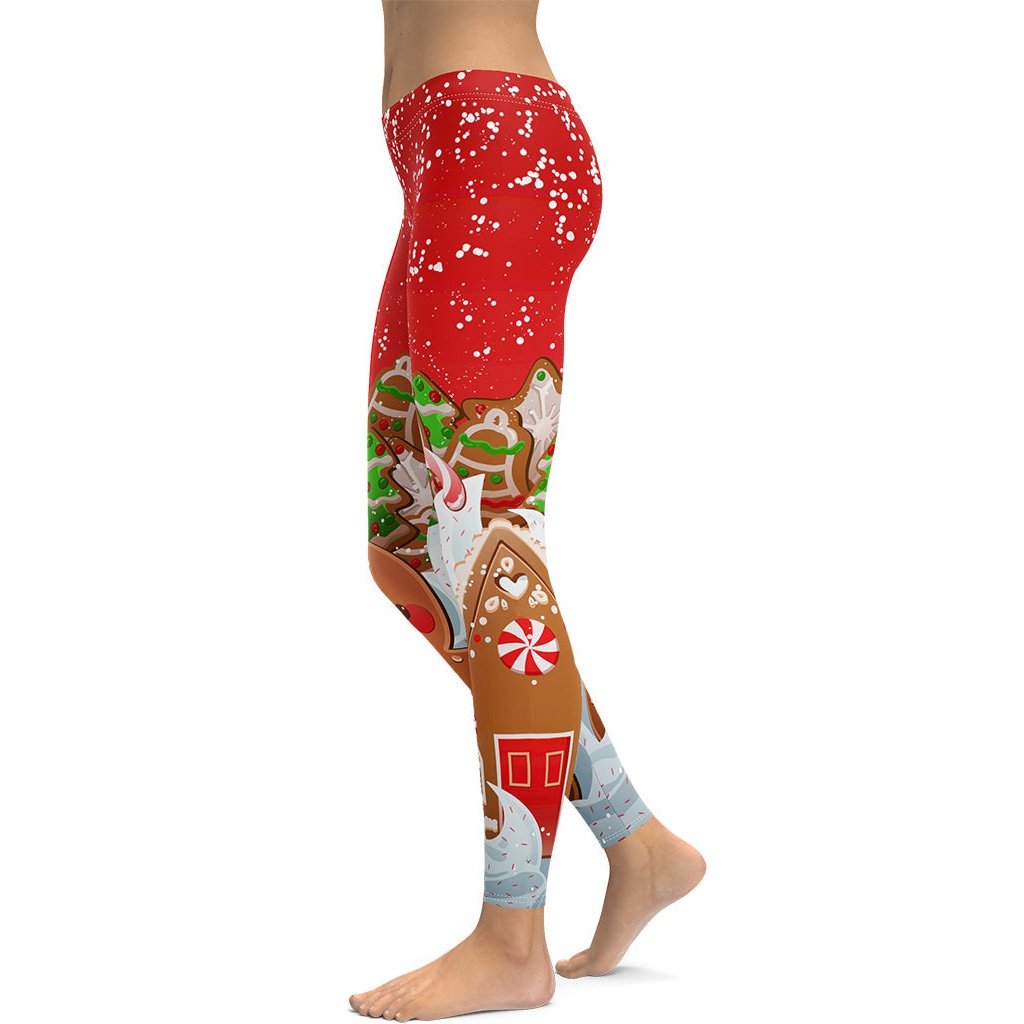3D Candy Cane Leggings: Women's Christmas Outfits