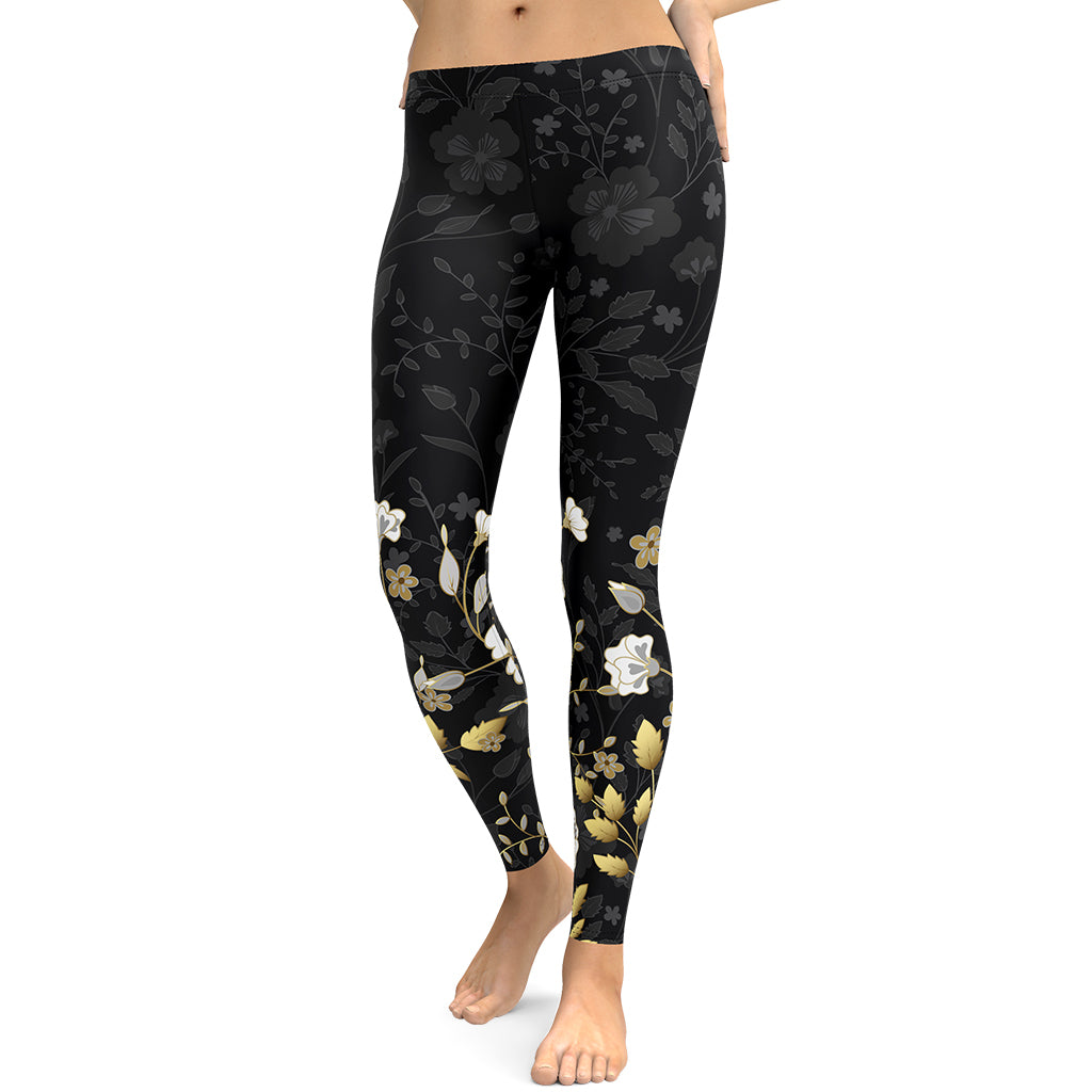 Image of Golden Floral Leggings