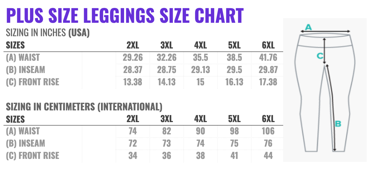 plus size leggings size chart fiercepulse