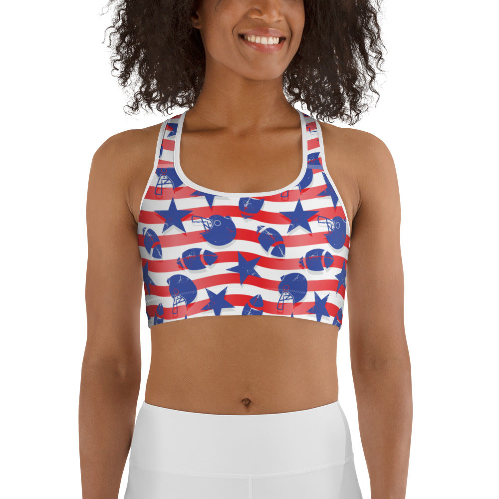 American Flag Pattern Sports Bra: Women's Patriotic Outfits