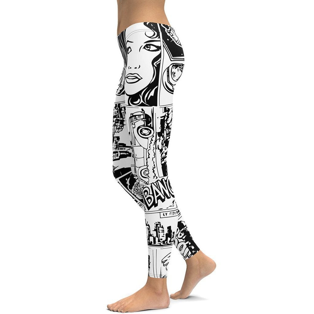 Image of Black & White Comic Book Leggings