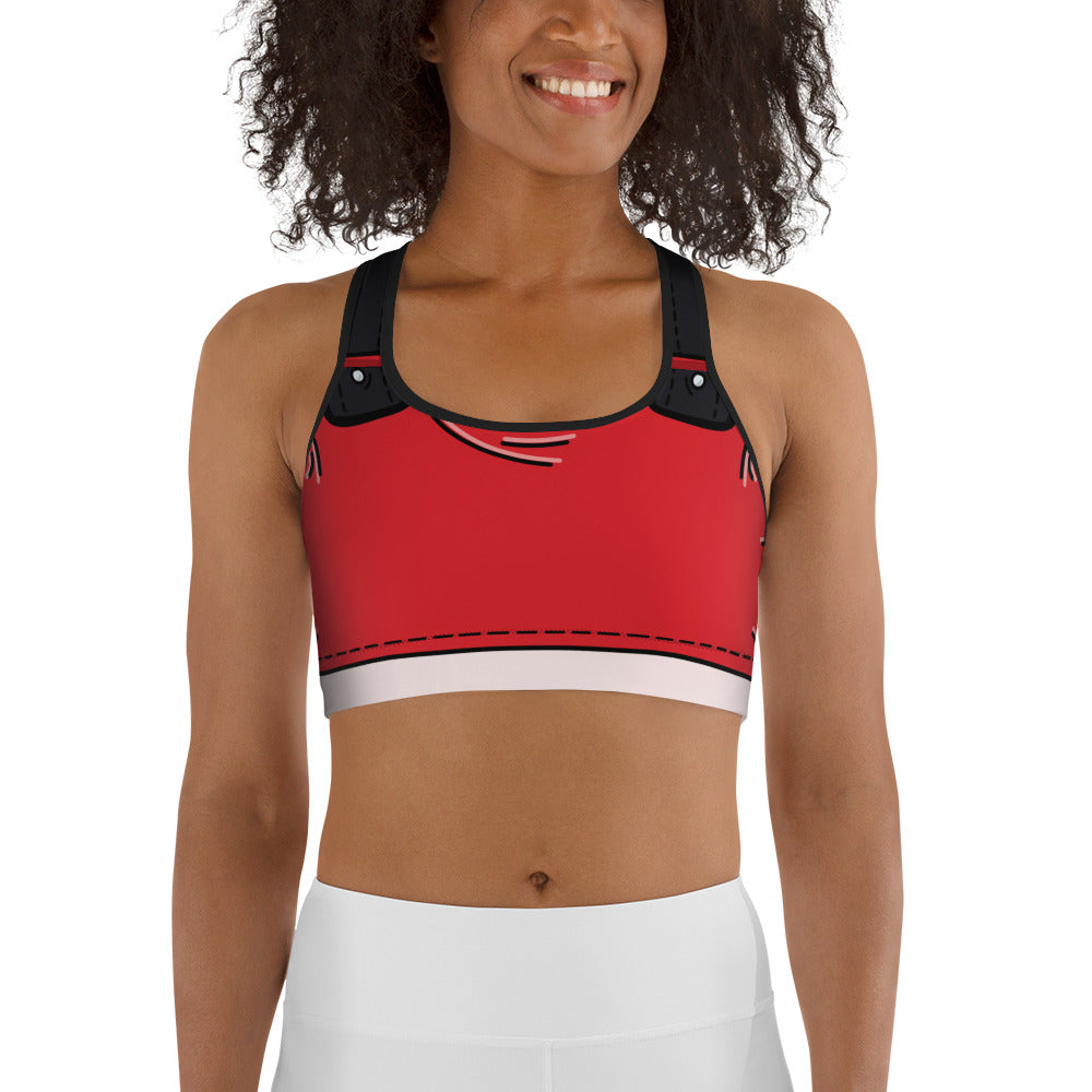 Naughty Santa Outfit Sports Bra: Women's Christmas Outfits
