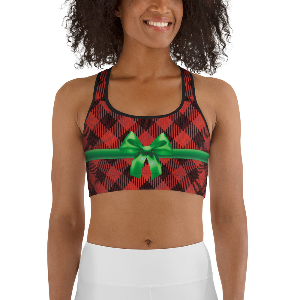 Christmas Stripes Sports Bra: Women's Christmas Outfits
