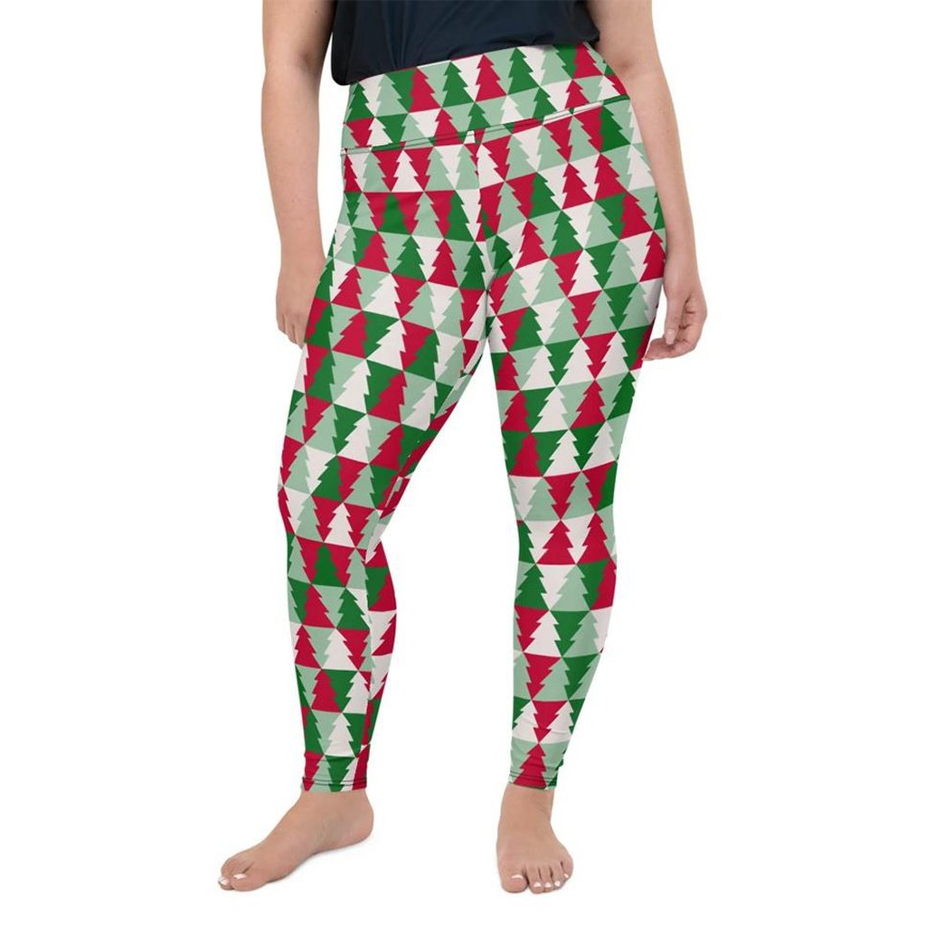 Two Patterned Christmas Plus Size Leggings: Women's Christmas Outfits