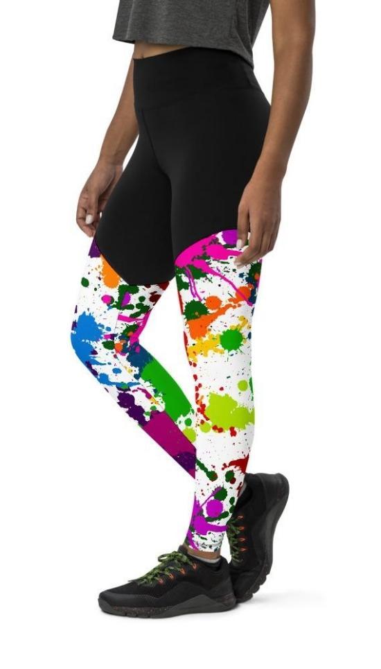 Cool Tone Paint Splatter Distressed Leggings – Redeemed Made New