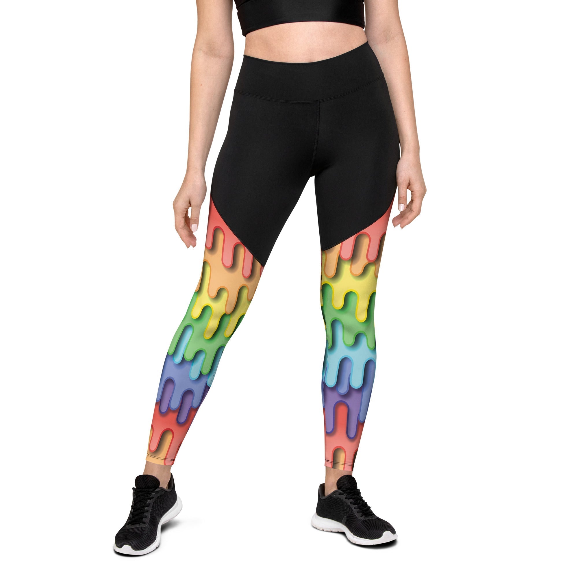 3D Rainbow Pattern Yoga Leggings