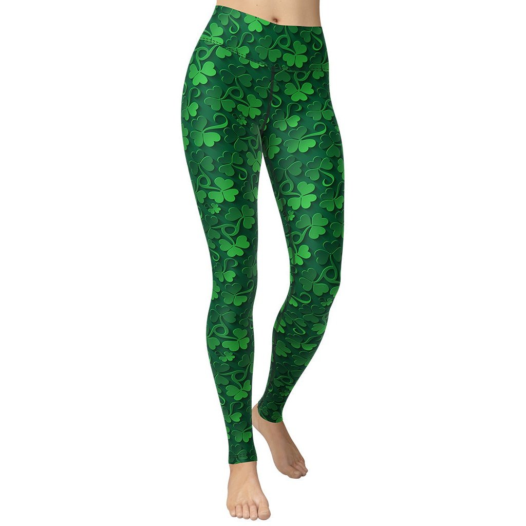 Green Plaid Print Women's Tights, Best Green Plaid Print Women's Crossover  Leggings With Pockets For Ladies - Made in USA/EU/MX