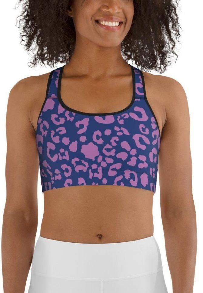 Vibrant Leopard Print Sports Bra